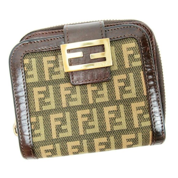Fendi Handbags - Authentic FENDI Folded Wallet Zucchino Beige Canvas ~ Leather Auth Used